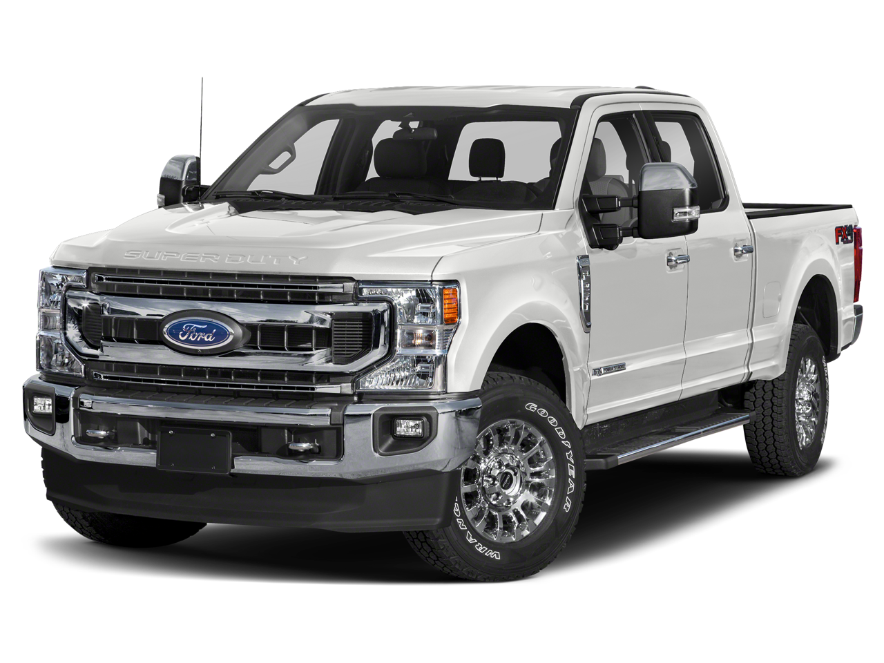 2021 Ford F-250SD XLT in Oxford White — front three-quarter view