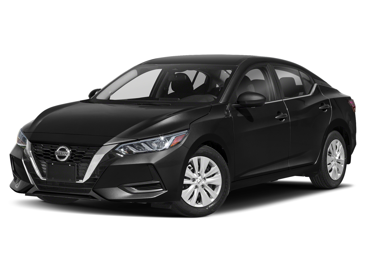 2022 Nissan Sentra SV in Super Black — front three-quarter view