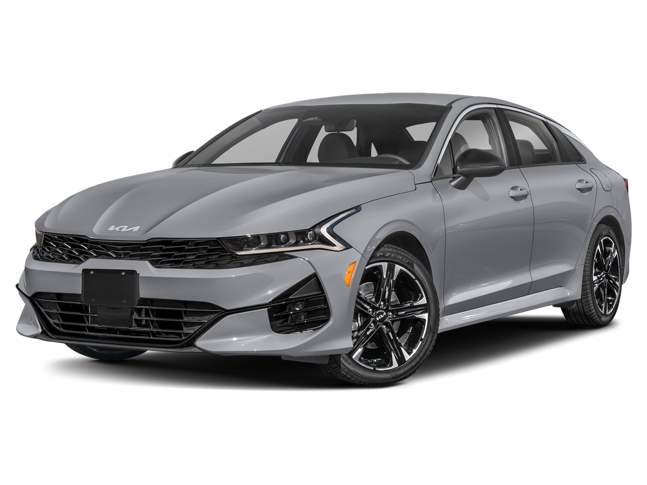 2024 Kia K5 GT-Line in Wolf Gray — front three-quarter view