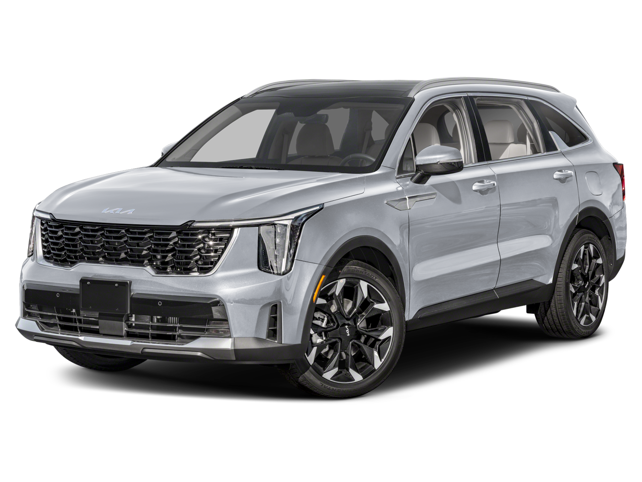 2025 Kia Sorento EX in Ebony Black — front three-quarter view