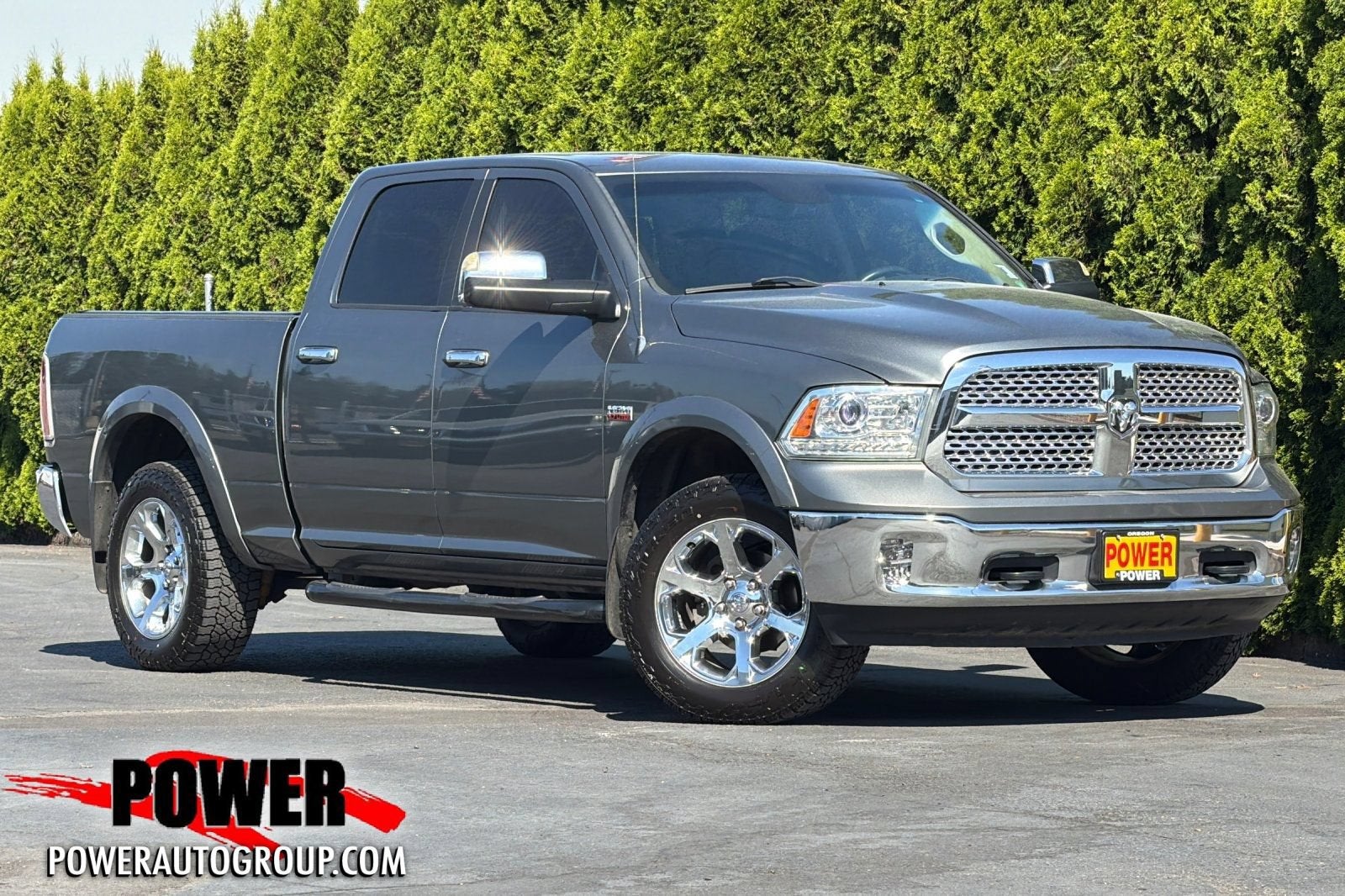 2013 RAM 1500 Laramie in Mineral Grey Me — front three-quarter view