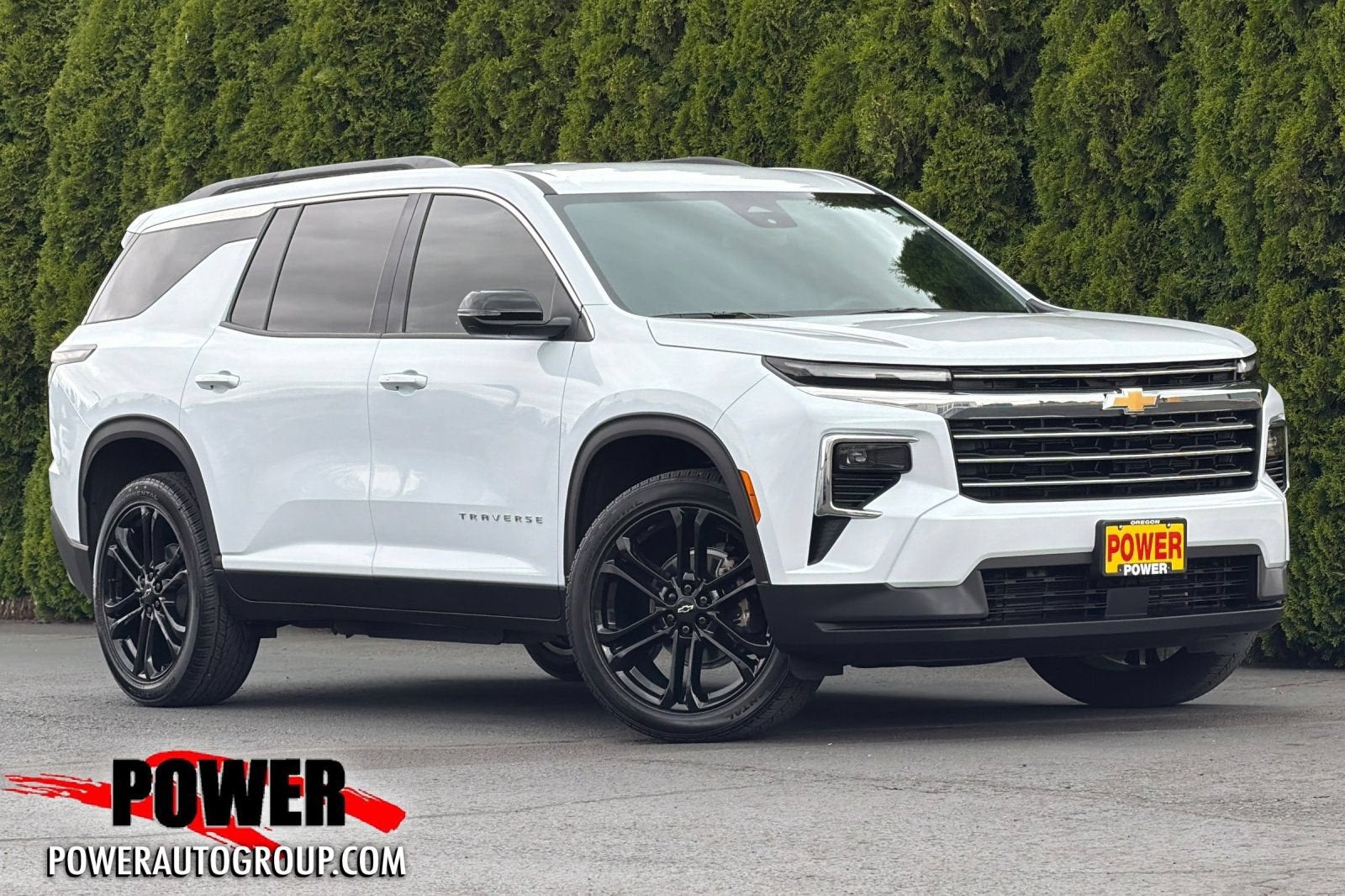 2026 Chevrolet Traverse LT in Polar White Tricoat — front three-quarter view