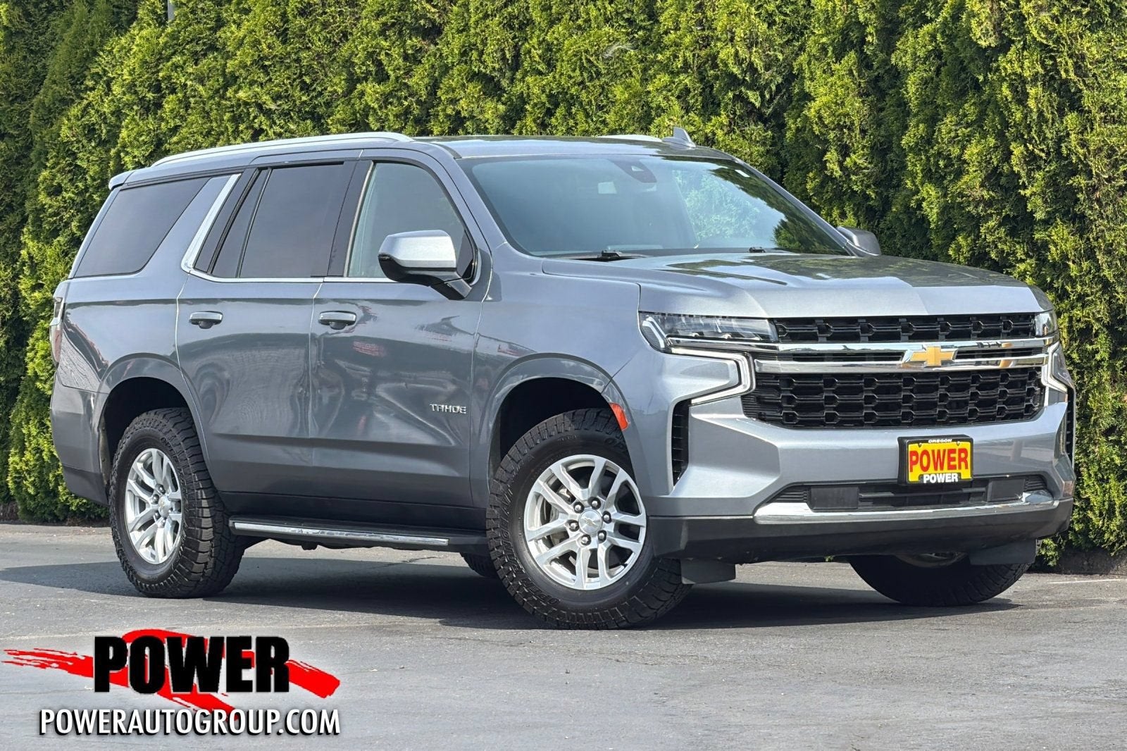 2021 Chevrolet Tahoe LS in Satin Steel Metallic — front three-quarter view