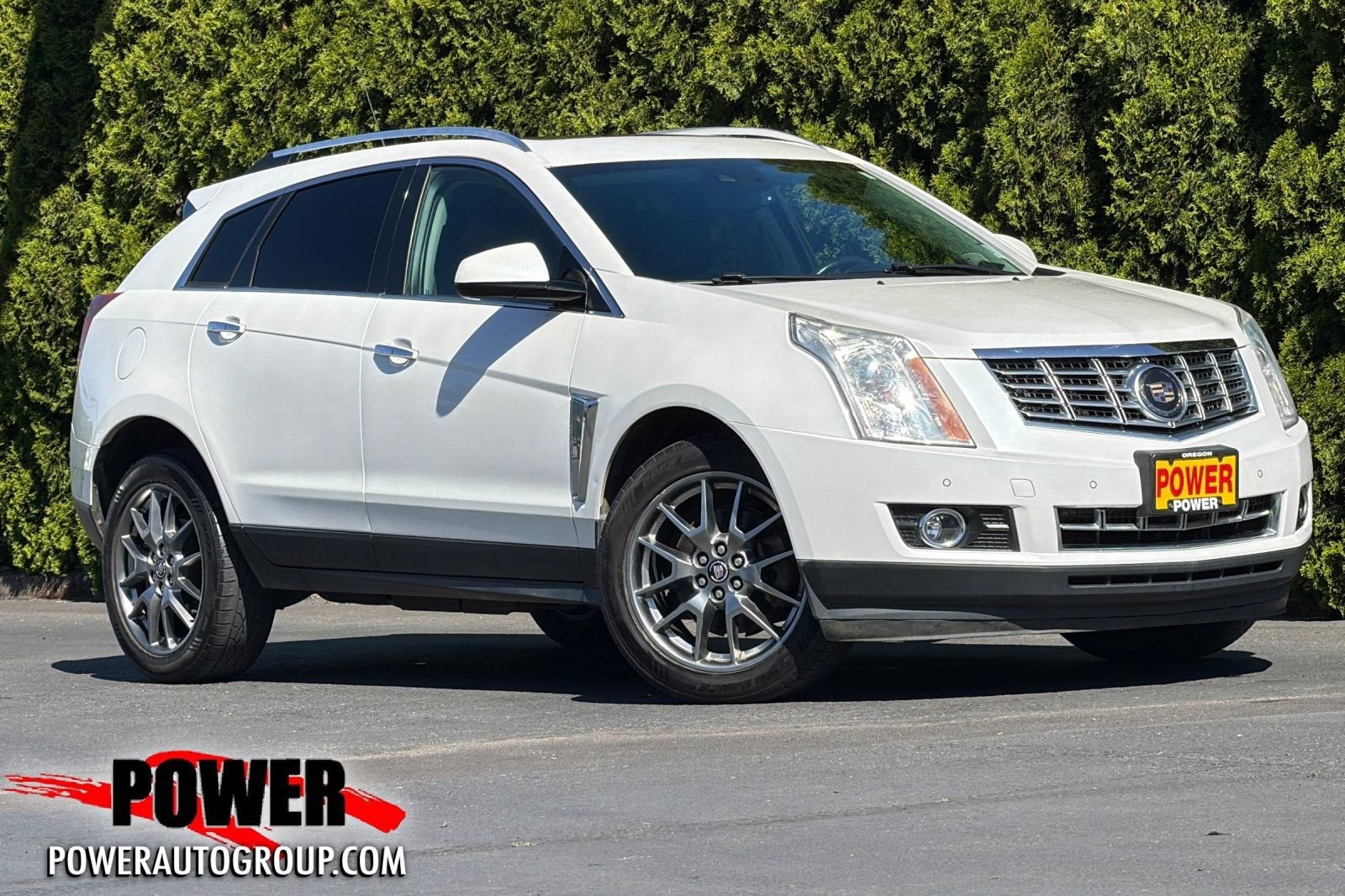 2016 Cadillac SRX Premium Collection in Platinum Ice Tricoat — front three-quarter view
