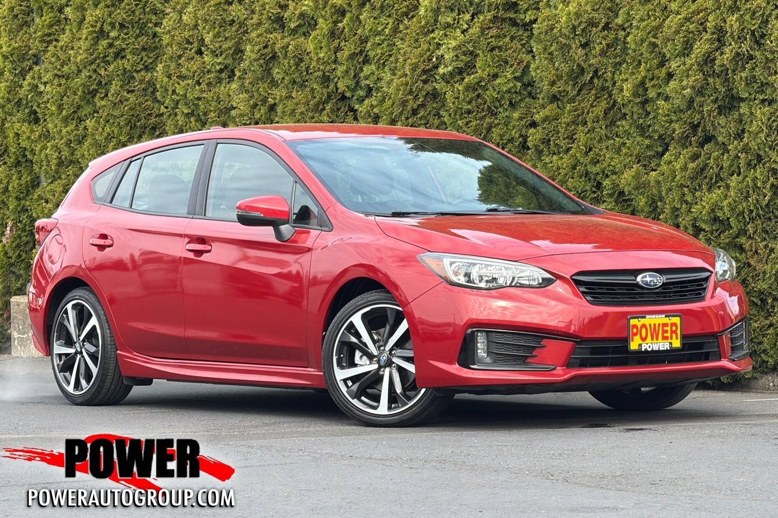 2021 Subaru Impreza Sport in Red — front three-quarter view