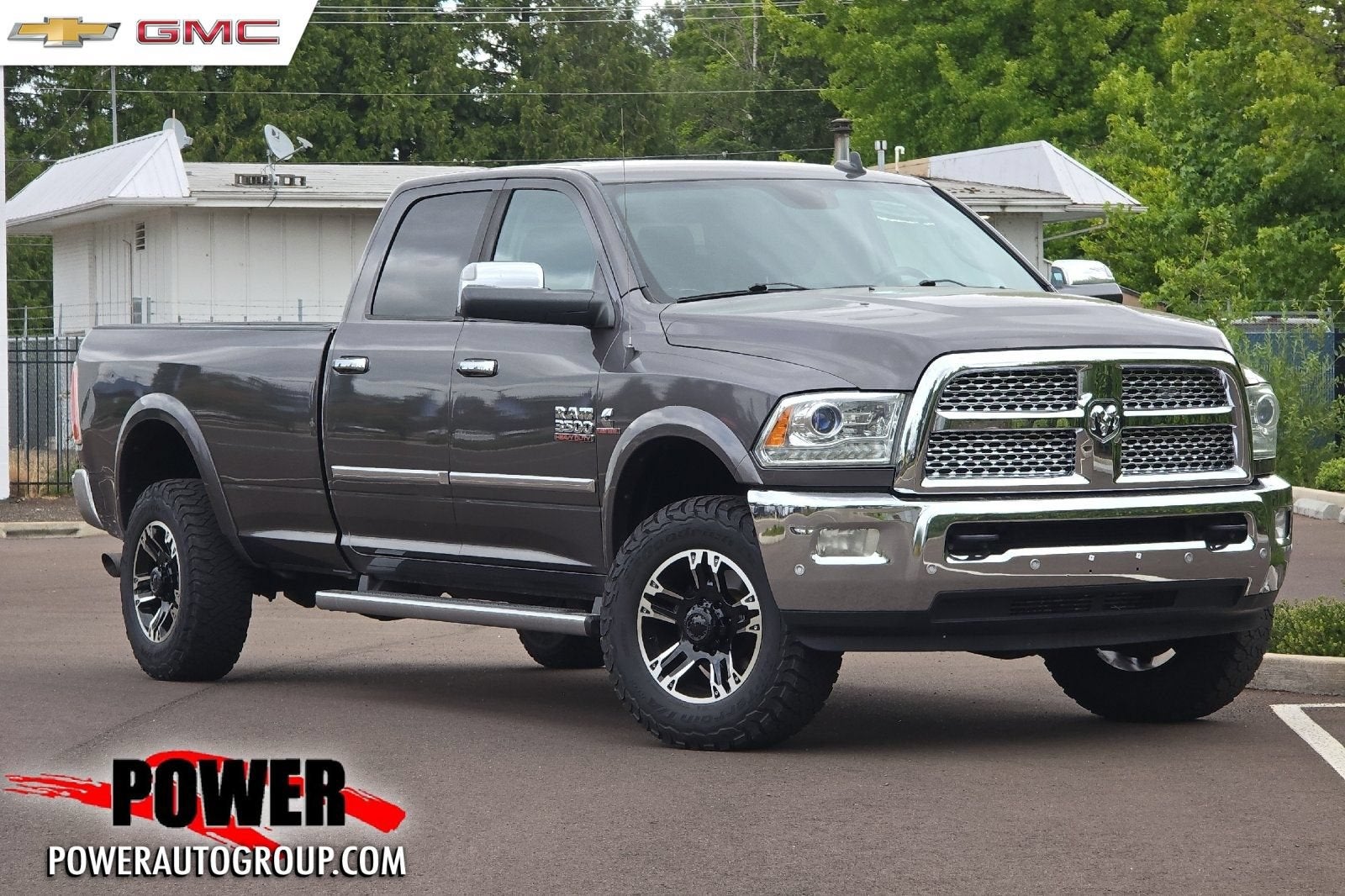 2016 RAM 3500 Laramie in Granite Crystal — front three-quarter view