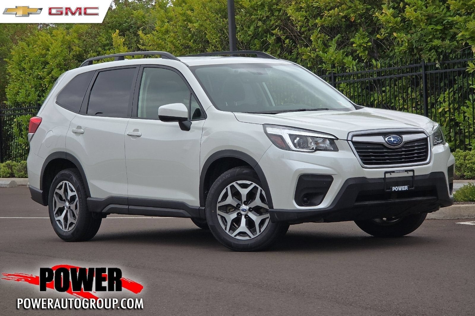 2020 Subaru Forester Premium in Crystal White P — front three-quarter view