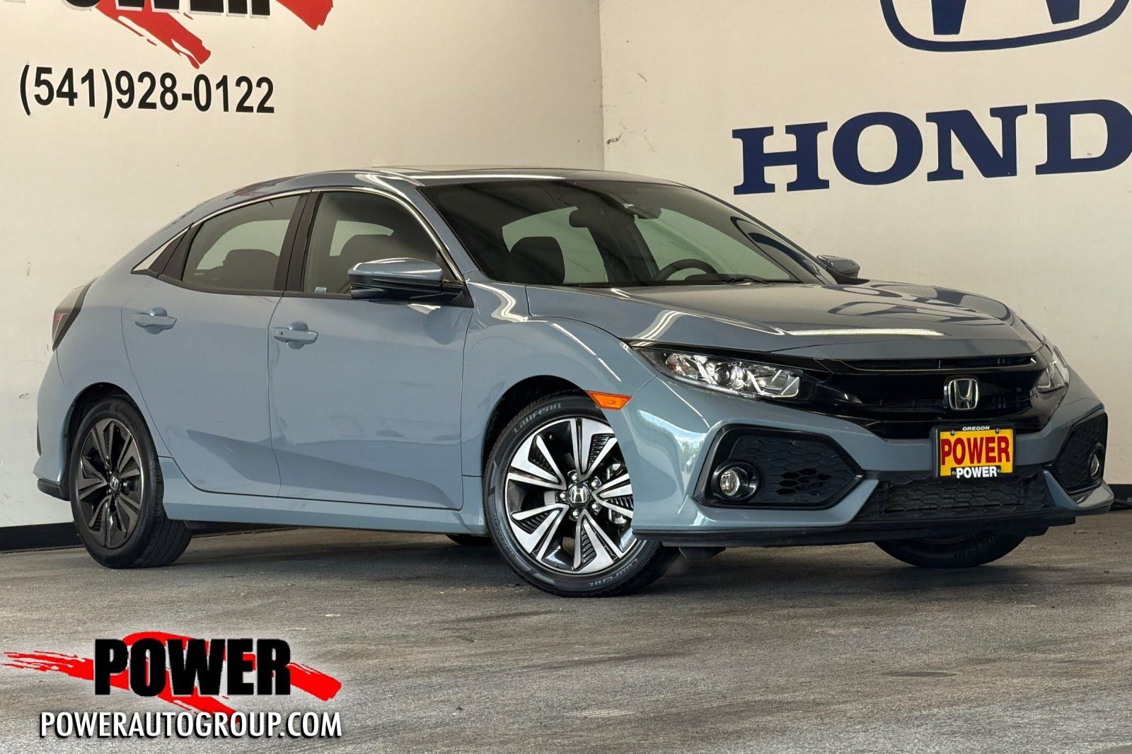 2017 Honda Civic EX in Gray — front three-quarter view