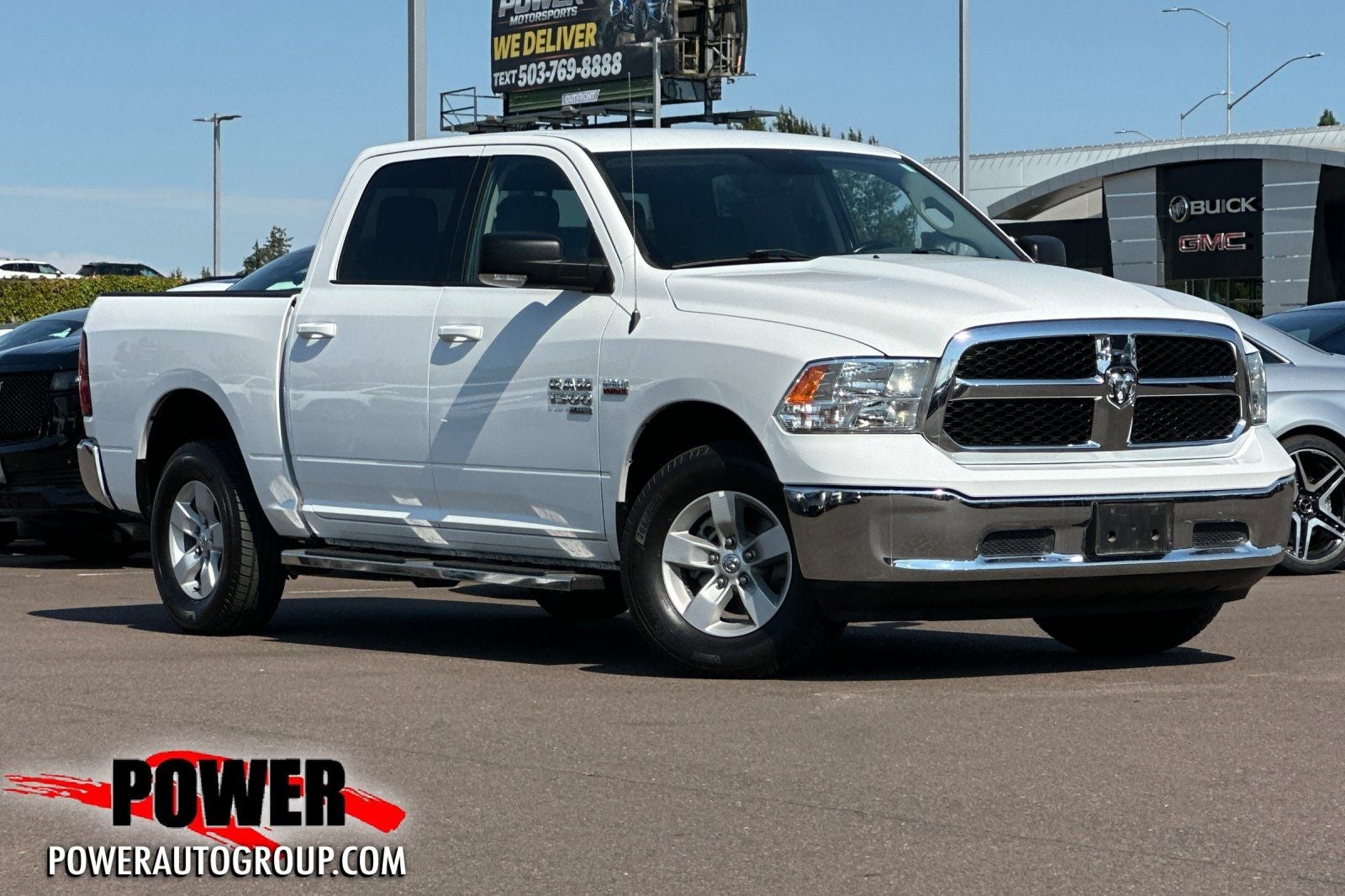 2019 RAM 1500 Classic SLT in Bright White Clearcoat — front three-quarter view