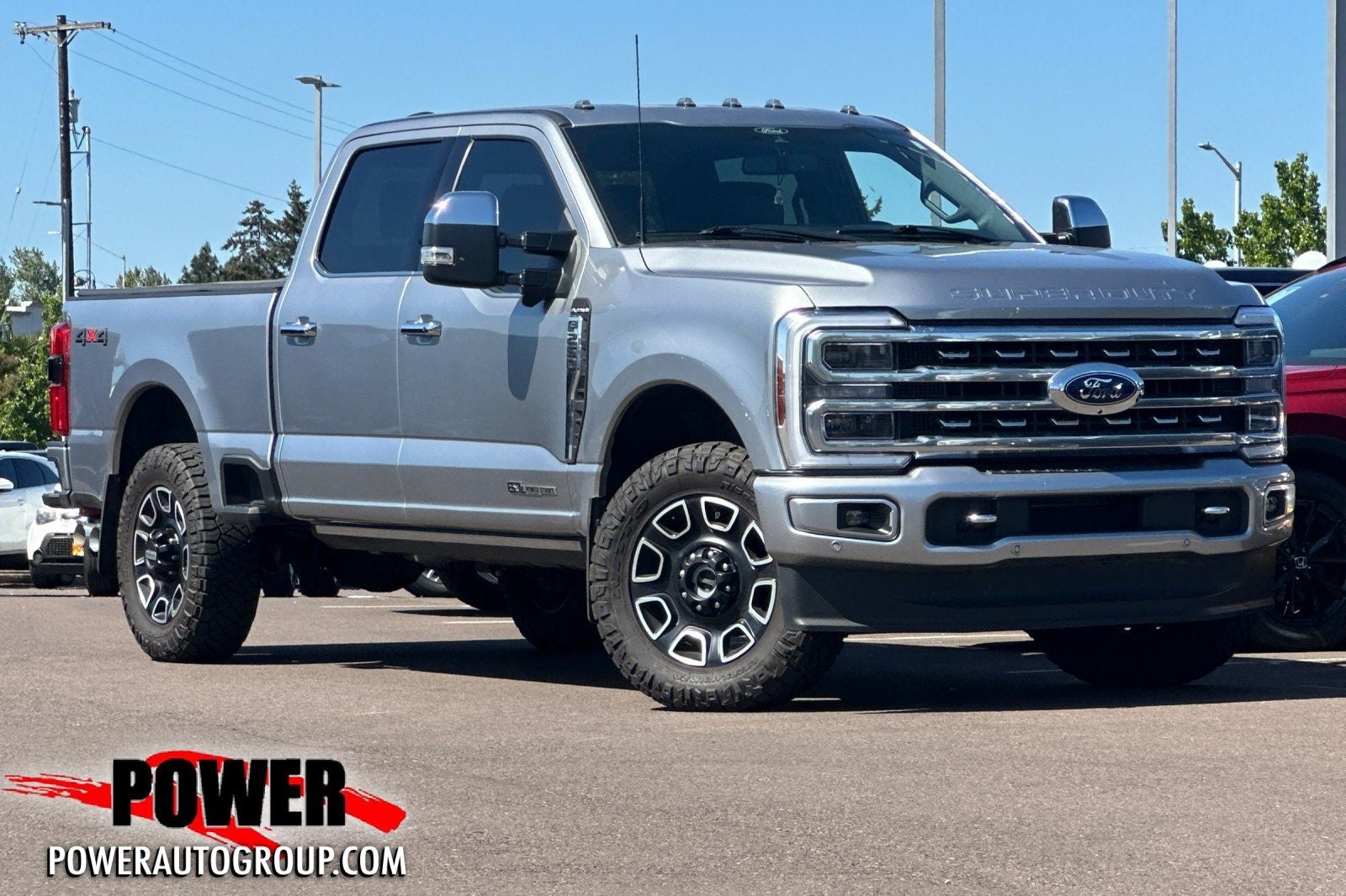2024 Ford F-250SD Platinum in Silver Metallic — front three-quarter view