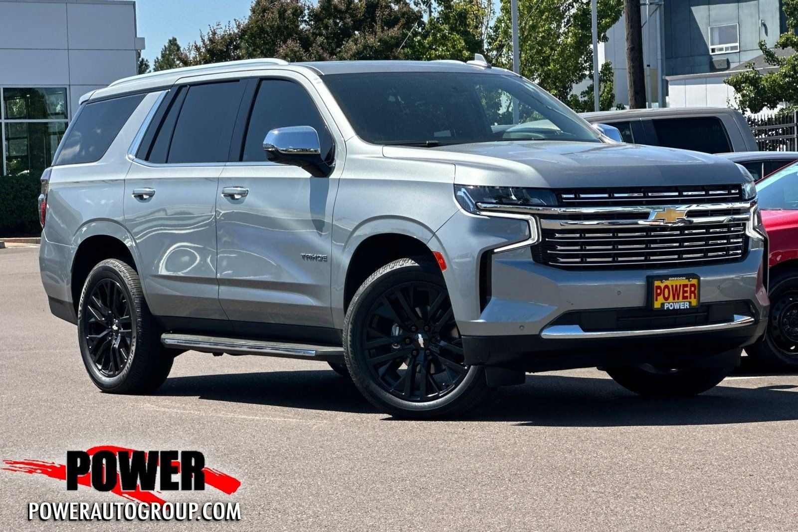 2023 Chevrolet Tahoe Premier in Sterling Gray Metallic — front three-quarter view