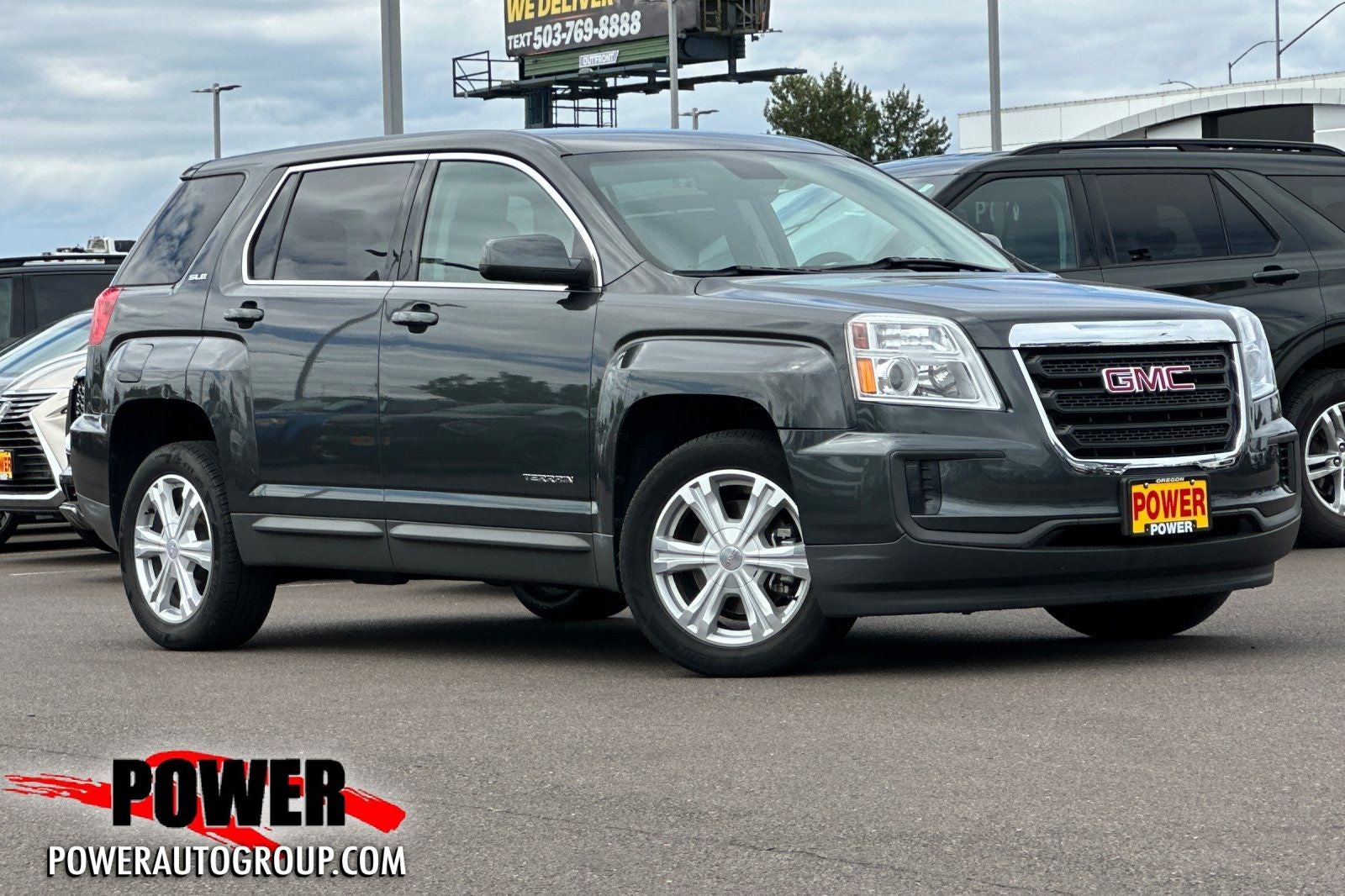 2017 GMC Terrain SLE-1 in Graphite Gray Metallic — front three-quarter view