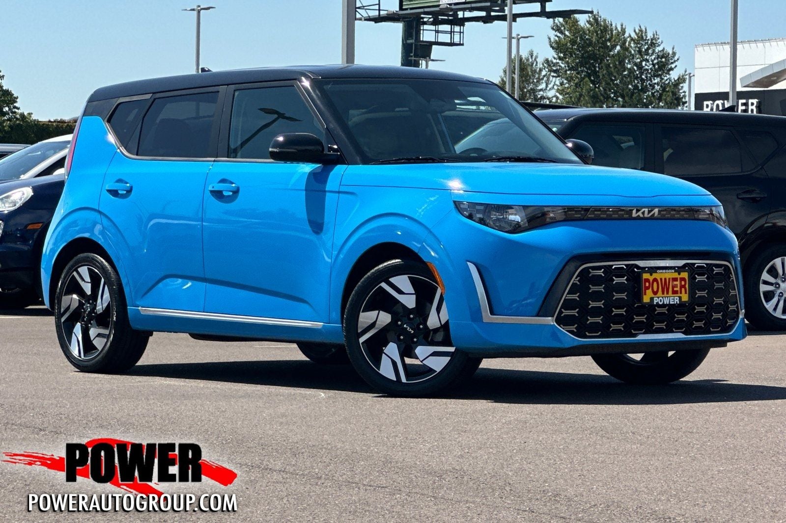2023 Kia Soul GT-Line in Surf Blue — front three-quarter view