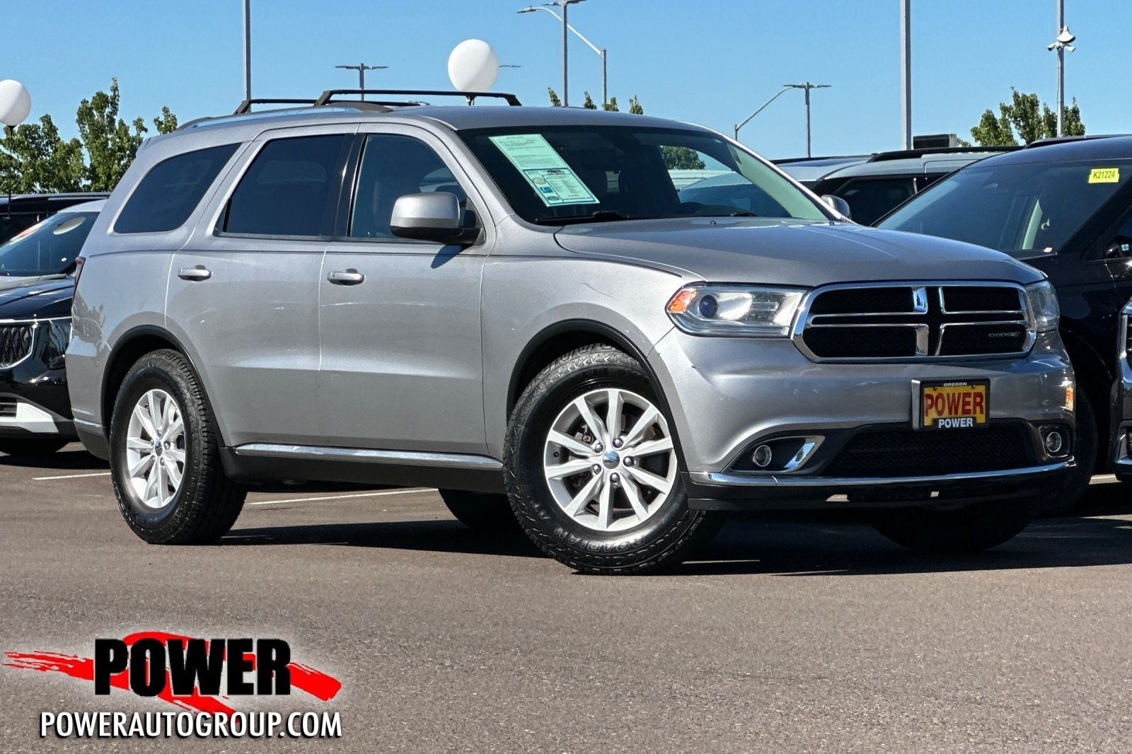 2015 Dodge Durango SXT in Billet Silver Metallic Clearcoat — front three-quarter view