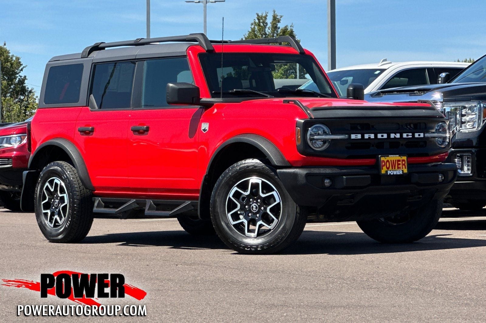 2022 Ford Bronco Big Bend in Race Red — front three-quarter view