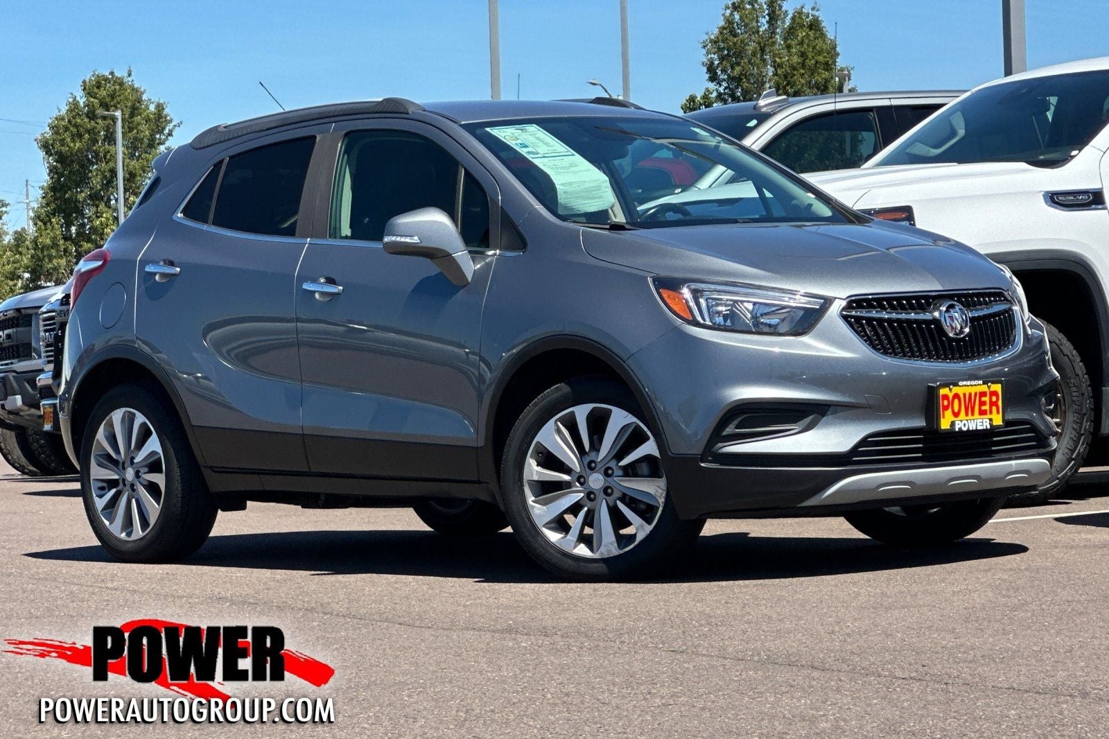 2019 Buick Encore Preferred in Satin Steel Gray Metallic — front three-quarter view