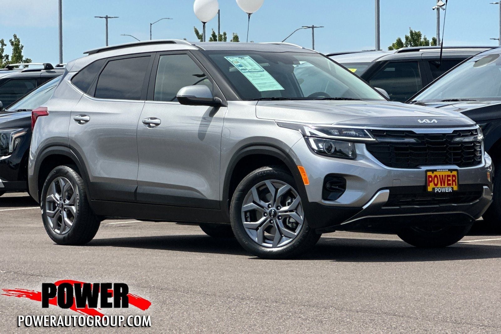 2024 Kia Seltos S in Steel Gray — front three-quarter view